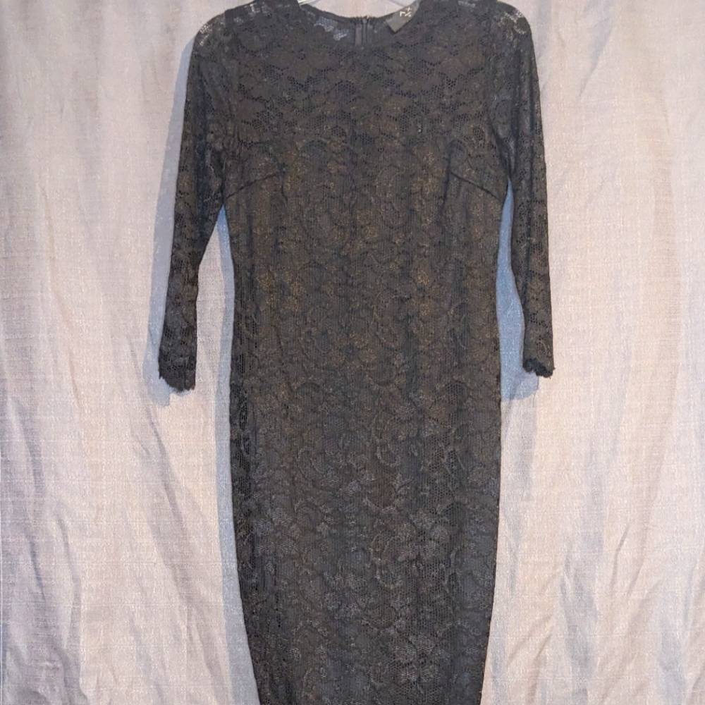 NWT, AX Paris Bodycon Midi Dress, Lace, Black, Size 8